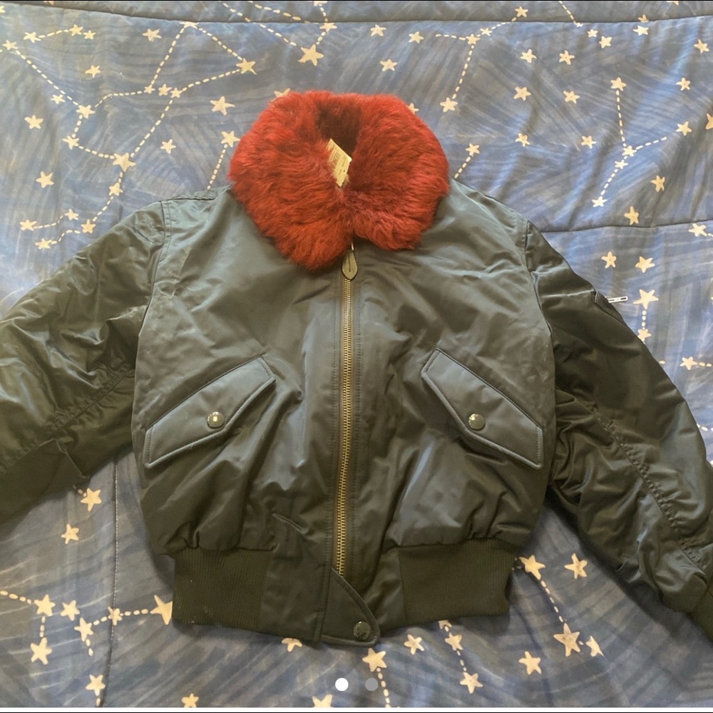 Navy blue Coach bomber jacket